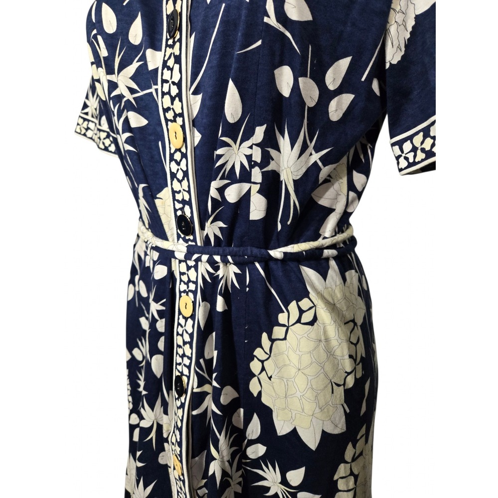 Vintage Averardo Bessi Italy dress Floral 100% Cotton Button A-line Midi 12 L - Picture 9 of 10